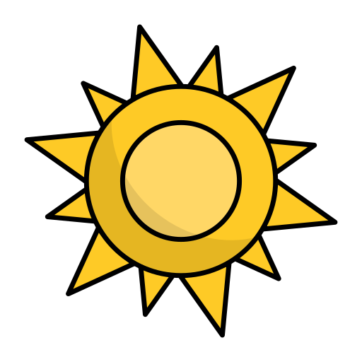 sol Generic Thin Outline Color icono