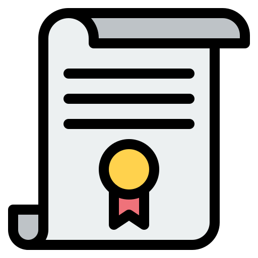 Certificate Generic Outline Color icon