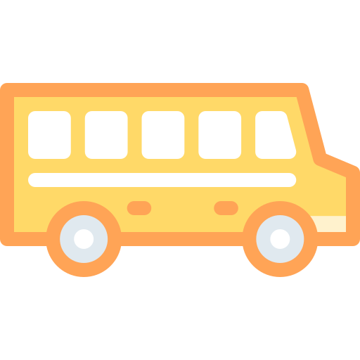 School bus Detailed color Lineal color icon