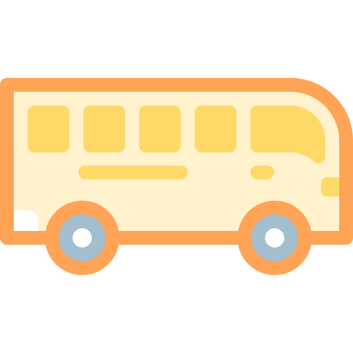 학교 버스 Detailed color Lineal color icon
