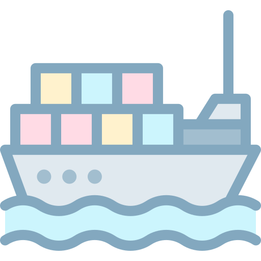 Cargo ship Detailed color Lineal color icon