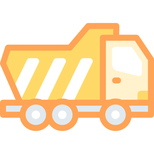 Dump truck Detailed color Lineal color icon