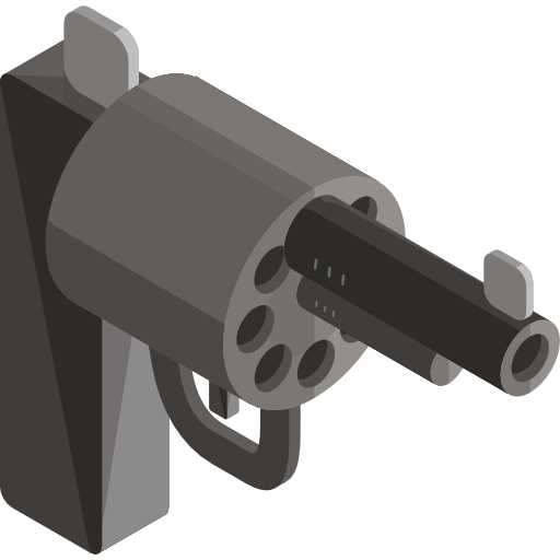revolver Roundicons Premium Isometric icona