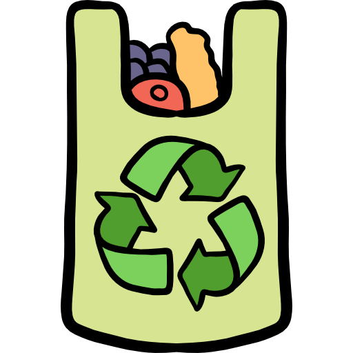 sac de recyclage Hand Drawn Color Icône