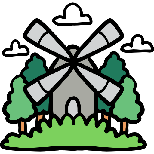 Windmill Hand Drawn Color icon