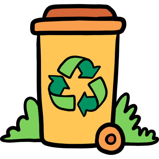 papelera de reciclaje Hand Drawn Color icono