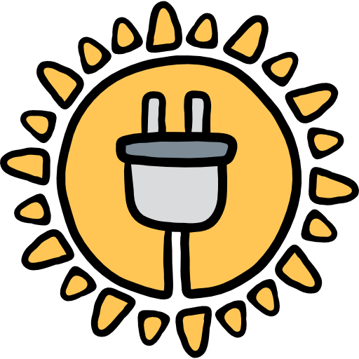 energía solar Hand Drawn Color icono