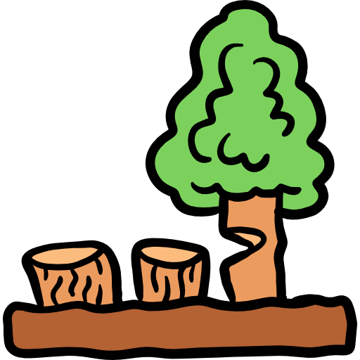 drzewo Hand Drawn Color ikona