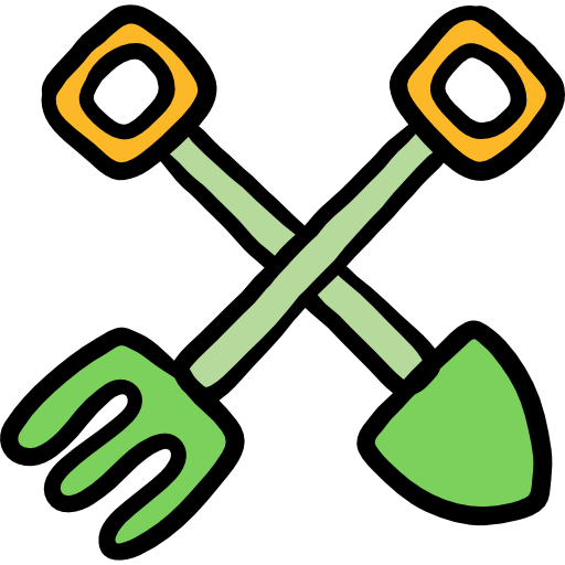 herramientas agrícolas Hand Drawn Color icono