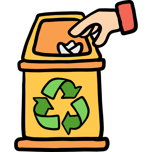 poubelle de recyclage Hand Drawn Color Icône