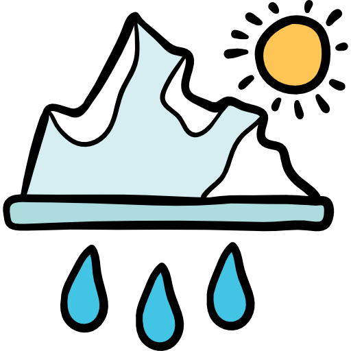 góra lodowa Hand Drawn Color ikona