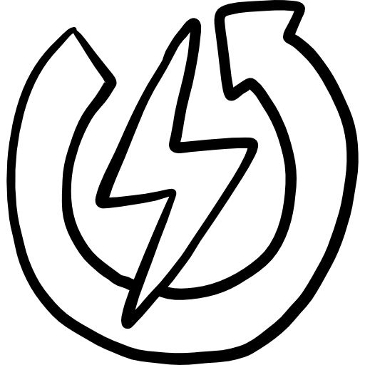 rayo Hand Drawn Black icono
