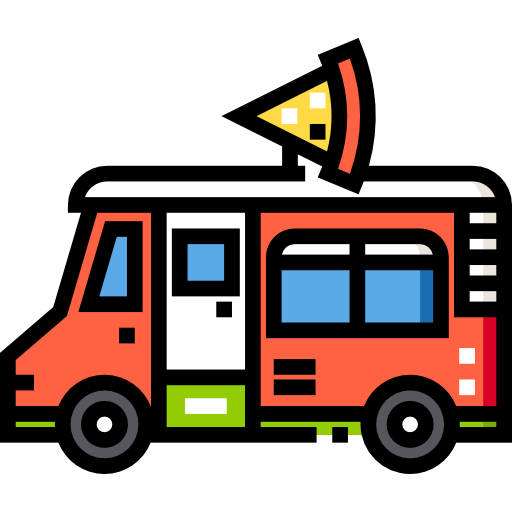 ciężarówka do pizzy Detailed Straight Lineal color ikona