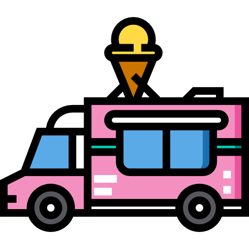 caminhão de sorvete Detailed Straight Lineal color Ícone