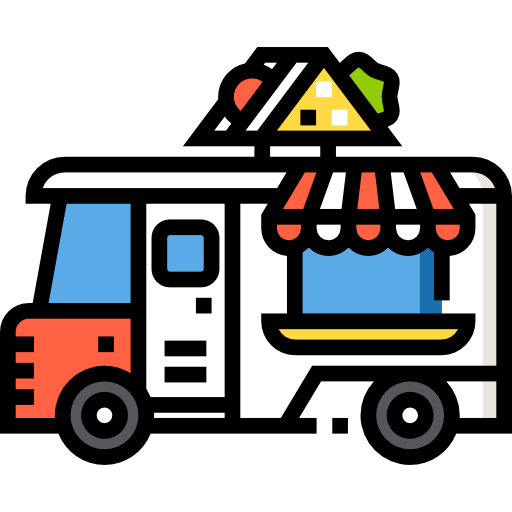 camión de comida Detailed Straight Lineal color icono