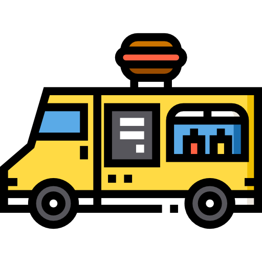 ciężarówka z żywnością Detailed Straight Lineal color ikona