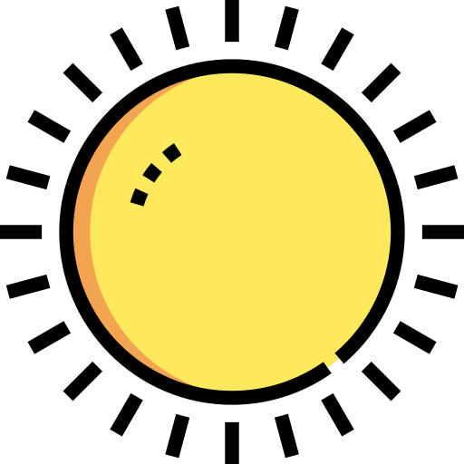 słońce Detailed Straight Lineal color ikona