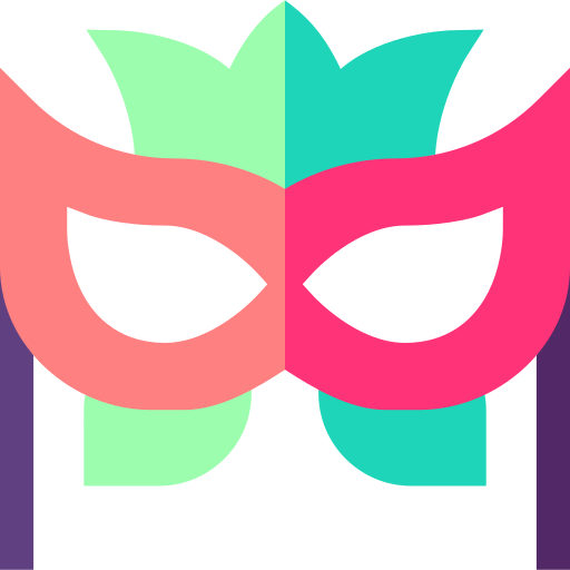 carnaval masker Basic Straight Flat icoon