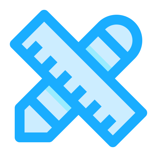 Pencil and ruler Generic Blue icon
