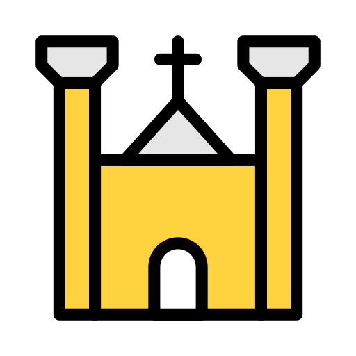 교회 Vector Stall Lineal Color icon