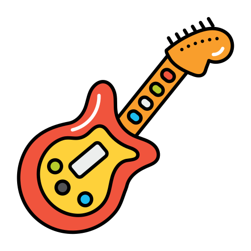 gitaar Generic Thin Outline Color icoon