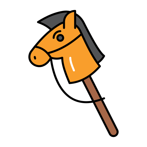 caballo de palo Generic Thin Outline Color icono
