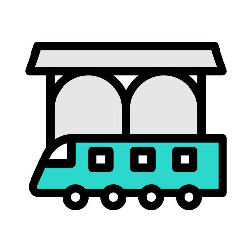 bahnhof Vector Stall Lineal Color icon