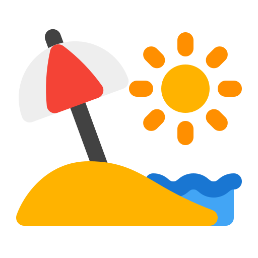 sombrilla de playa Generic Flat icono