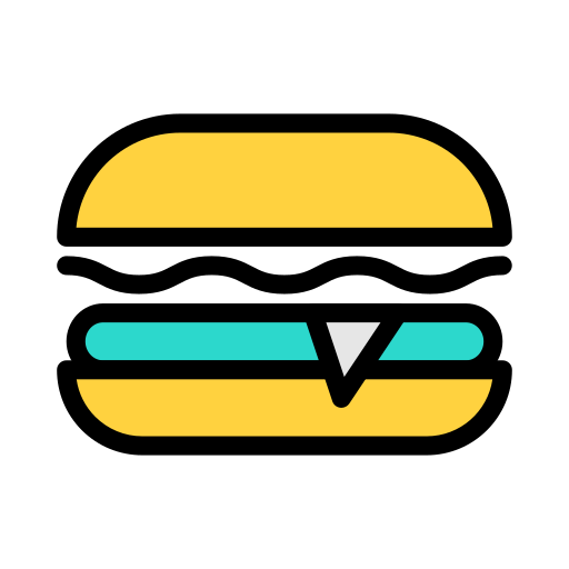 hamburger Vector Stall Lineal Color Icône