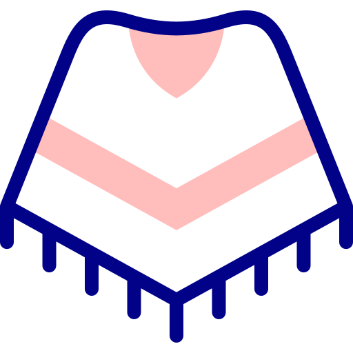 Poncho Detailed Mixed Lineal color icon