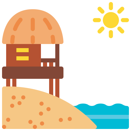 cabaña de playa Generic Flat icono