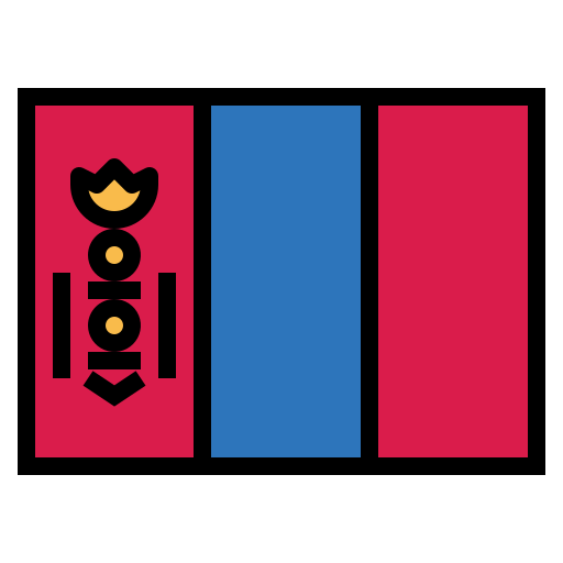 mongolië Smalllikeart Lineal Color icoon