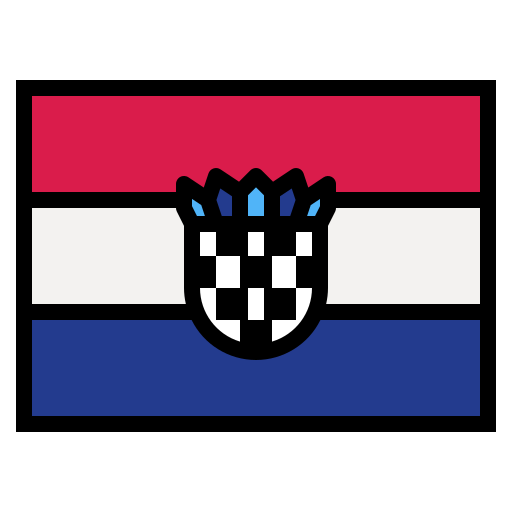 kroatië Smalllikeart Lineal Color icoon