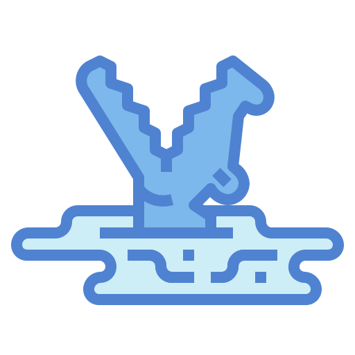 Crocodile Monochrome Blue icon