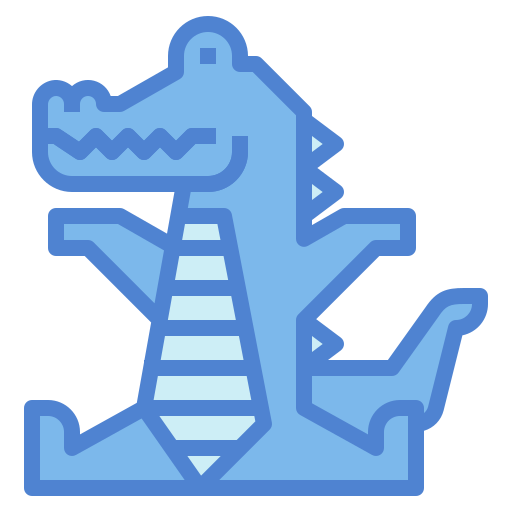 crocodilo Monochrome Blue Ícone