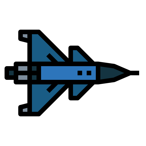 Fighter jet Smalllikeart Lineal Color icon