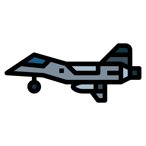 Fighter jet Smalllikeart Lineal Color icon