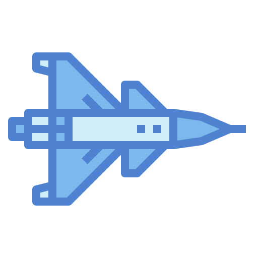 avion de chasse Monochrome Blue Icône