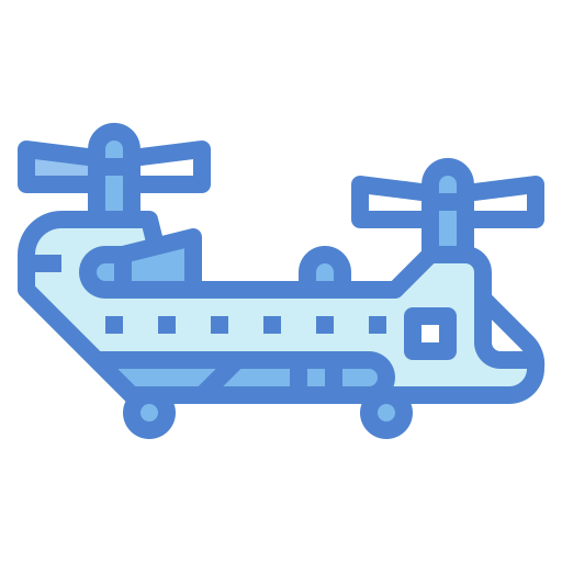 군용 헬리콥터 Monochrome Blue icon