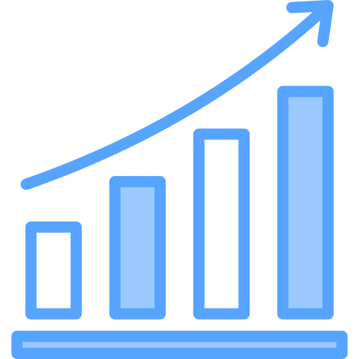 Growth graph Generic Blue icon