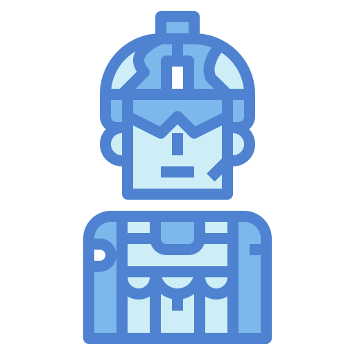 Soldier Monochrome Blue icon
