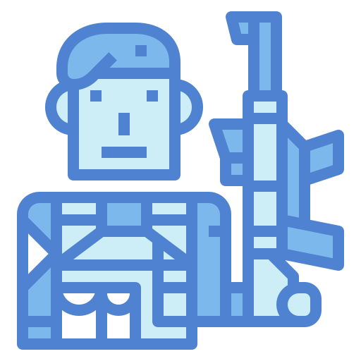 군인 Monochrome Blue icon
