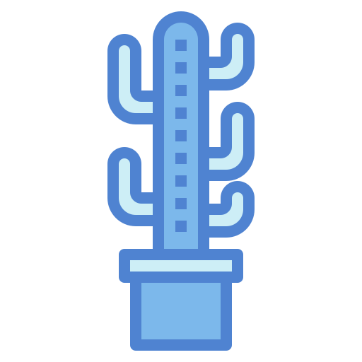 cactus Monochrome Blue Icône