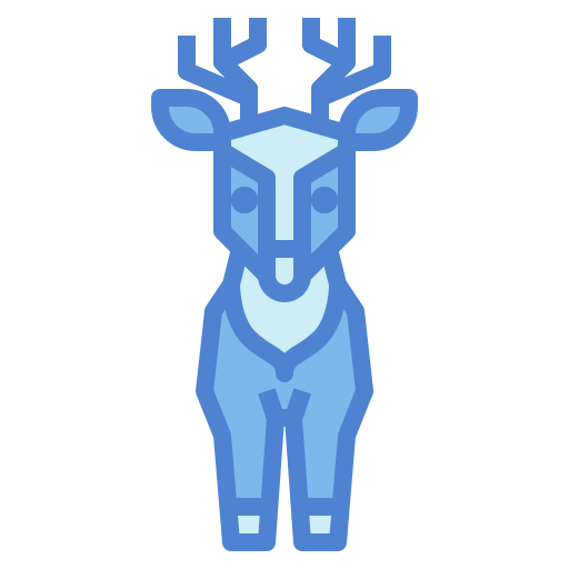 cerf Monochrome Blue Icône