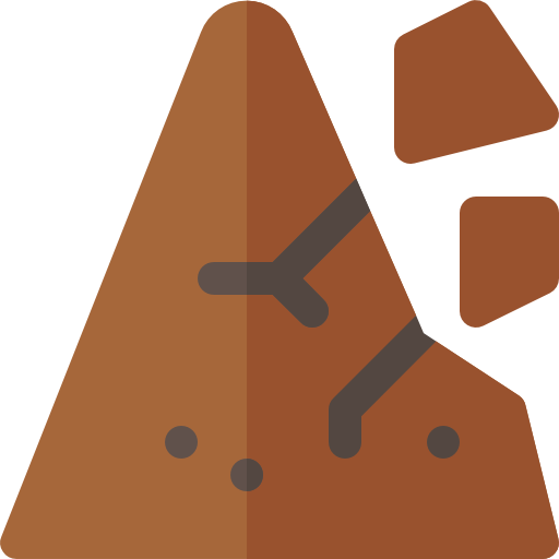 deslizamiento de tierra Basic Rounded Flat icono