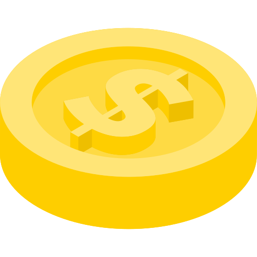 moneta Isometric Flat ikona