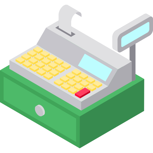 Cashier machine Isometric Flat icon