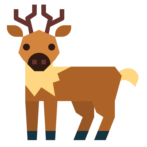 Deer Smalllikeart Flat icon