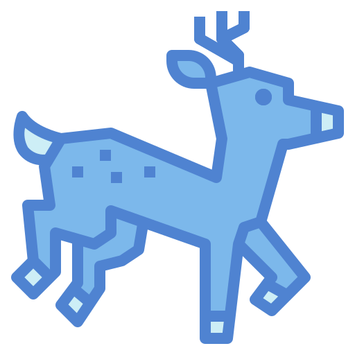 Deer Monochrome Blue icon