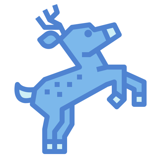 Deer Monochrome Blue icon